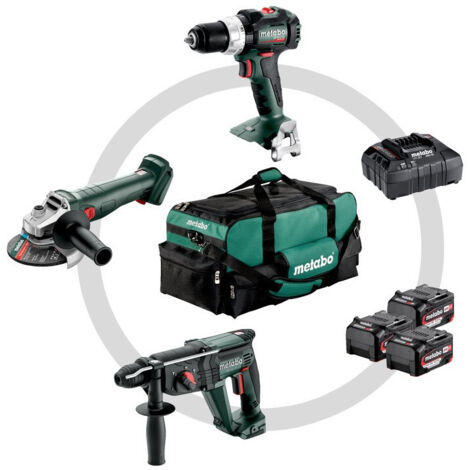 Metabo Akku Combo Set 3.1 18 V, SB 18 LT BL + W 18 L 9-125 Quick + KH 18 LTX 24, Werkzeugtasche (1/5)