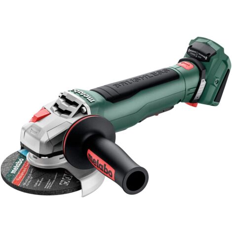 Metabo Akku-Winkelschleifer WPB 18 LT BL 11-125 Quick, mit Bremse, Schnellspannmutter, drehbarem Akkupack, Totmannschalter, Karton (1/5)