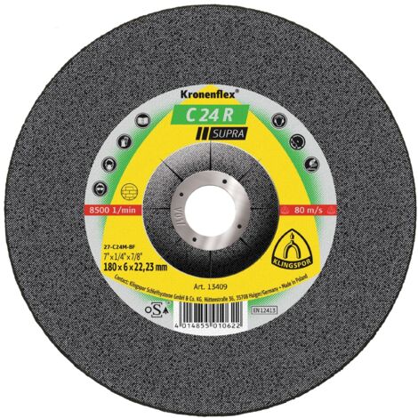 Klingspor C 24 R Schruppscheiben, 125 x 6 x 22,23 mm, gekröpft