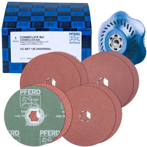 Pferd 49350072 COMBICLICK Set 19-delig 125 Mm M14 Voor Grof Bewerken Tot Polijsten Met Haakse Slijpmachine Pferd 49350072 COMBICLICK Set 19-delig 125 Mm M14 Voor Grof Bewerken Tot Polijsten Met Haakse Slijpmachine