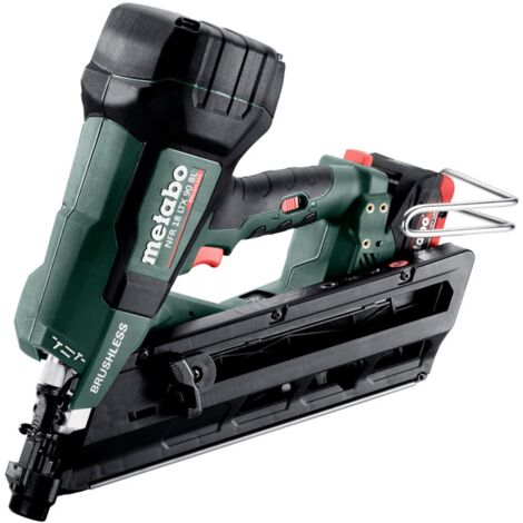 Metabo Akku-Nagler NFR 18 LTX 90 BL, incl. 2x Akku LiHD 4 Ah, Schnellladegerät, Zubehör, metaBOX