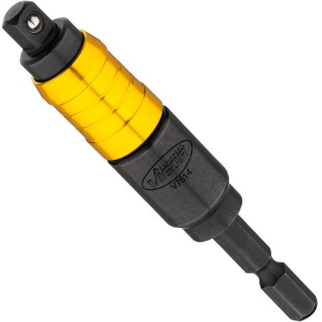 VIGOR Steckschlüssel Adapter, mit Gelenk, 1/4 (6,3 mm) Sechskant massiv, 1/4 (6,3 mm) Vierkant massiv, 16 mm (1/5)