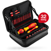 Wiha Elektriker Werkzeug Set slimVario® electric (43465) 32-tlg. I Bits + Steckschlüsselsätze + Schraubendrehergriffe I gemischt in Werkzeugtasche