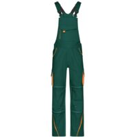 James & Nicholson Funktionelle Latzhose JN848 Gr. 48 dark-green/orange