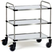 fetra Edelstahlwagen, Ladefläche 800 x 500 mm, 3 Böden
