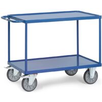 Fetra Tischwagen mit Stahlblech-Wannen 2 Etagen 1000x700mm Ladefläche