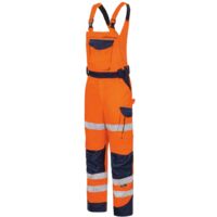 Vizwell Herren Warnschutz-Kontrast-Latzhose VWTC115 Gr. 48 orange/marine