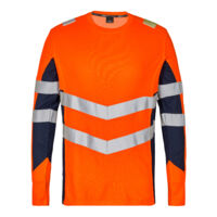 ENGEL Warnschutz Langarmshirt Safety 9545-182-10165 Gr. L orange/blue ink