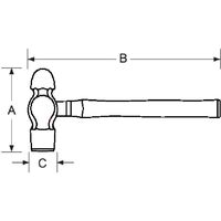 Bahco Schlosserhammer mit Kugelpinne, Aluminiumbronze-Kopf und Holzgriff, funkenfrei, 680 g