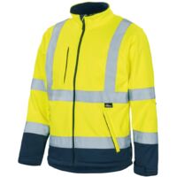 Vizwell Softshelljacke atmungsaktiv, wind- und wasserdicht VW135Y Gr. M fluo gelb/marineblau