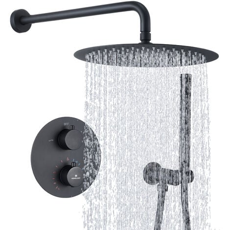 Unterputz Duschsystem Edelstahl Regendusche Duschset mit Handbrause Duschkopf 