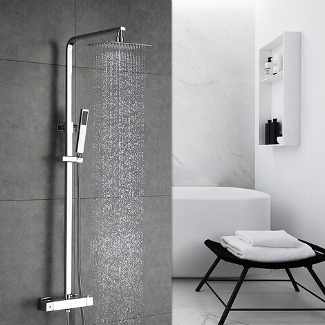 Duschsystem Eckig Duschpaneel Duscharmatur mit Handbrause Duschstange Duschset 
