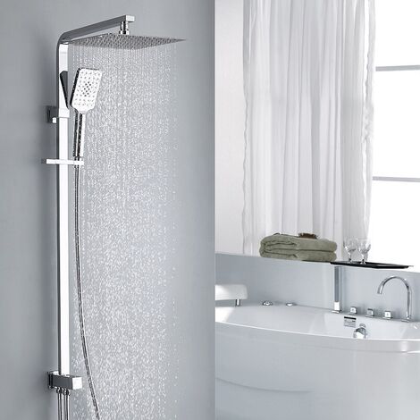 Duschsystem Regendusche Duschset Badezimmer mit Handbrause Duschstange Ablage 