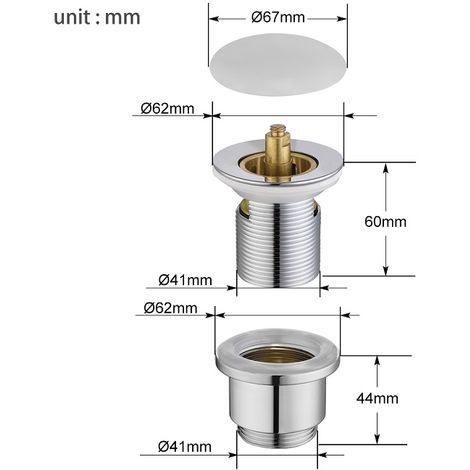 ZhongYe Ablaufgarnitur Pop Up Ventil Universal Ablaufventil für Waschtisch Waschbecken