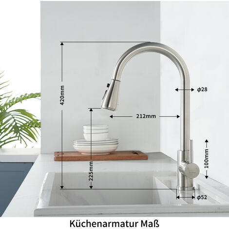 360° Wasserhahn Küchenarmatur Brause Spültisch Küchenarmatur Küche Edelstahl