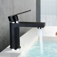 Schwarz Einhebelmischer Wasserhahn  Messing Waschbecken Badarmatur Mischbatterie 
