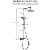 Dusche Duschsystem mit Thermostat, 2 Funktionen Duschset Regendusche inkl. Edelstahl Kopfbrause, Handbrause, verstellbarer Duschstange Graue
