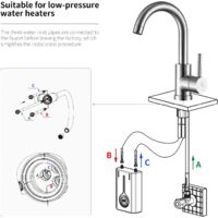 Mischbatterie Wasserhahn Niederdruck Küchenarmatur Untertischgerät Spülbecken 