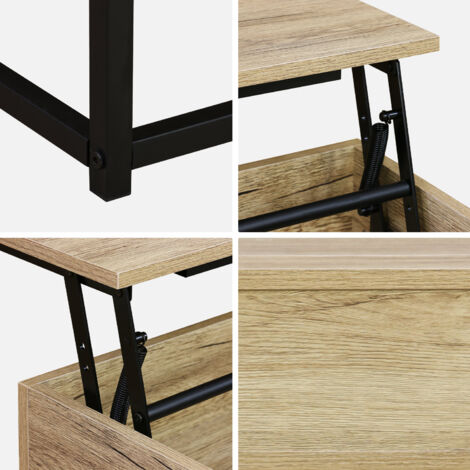 Set Salotto Design Industriale DETROIT - Buffet, Tavolino E Porta TV In Legno E Metallo - 4
