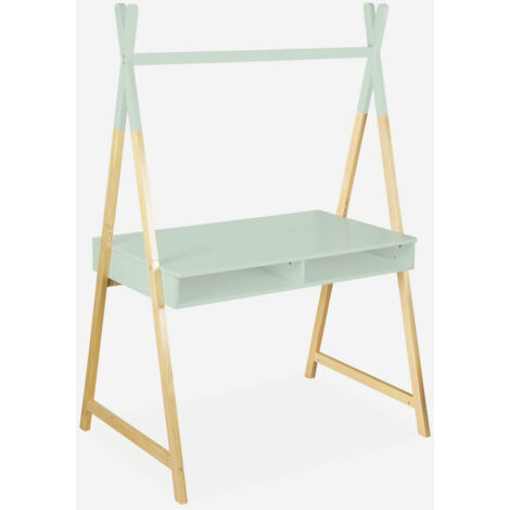 Scrivania tepee verde celeste, Tobias, due scomparti. L 110 x L 75 x H 160  cm