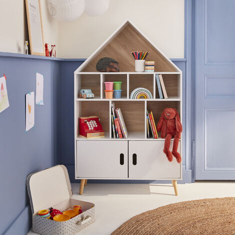 WOLTU Libreria per Bambini a 3 Livelli, Scaffale a Forma di Albero di  Natale in Legno, Mobile Portagiochi e Portalibri per Cameretta, Stanza dei  Giochi, con 4 Rotelle, Bianco, 60x38,5x71cm : 