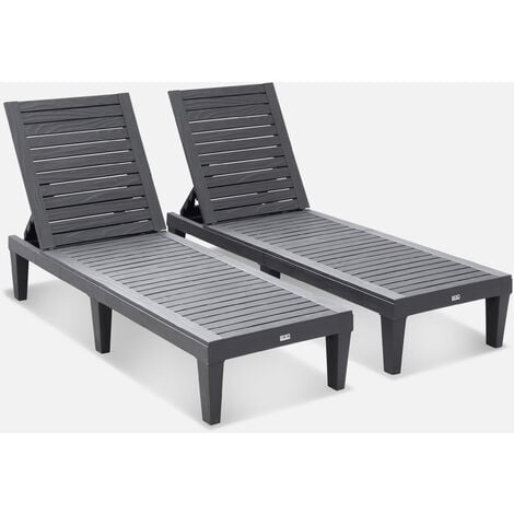 Set di 2 lettini prendisole multiposizione