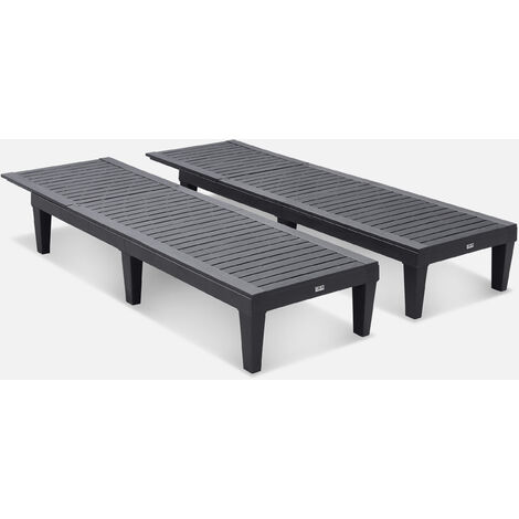 Set di 2 lettini prendisole multiposizione