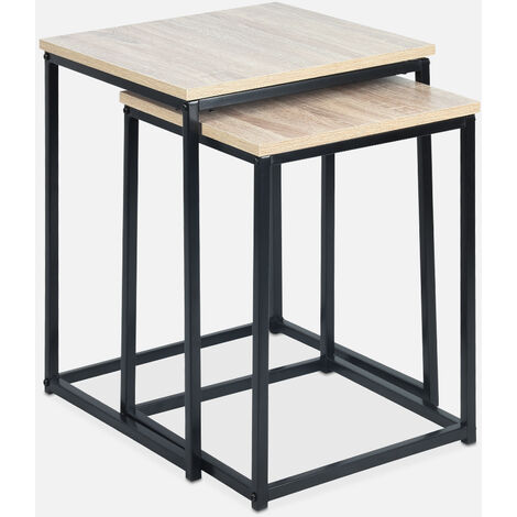 Set Di Tavolini Impilabili Cleo In Mogano - Design Senza Tempo, Legno Massiccio Per Soggiorno - Foto 5