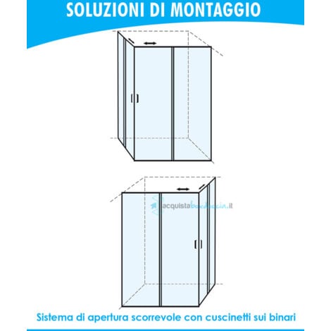 Vendita box doccia angolare porta scorrevole 60x85 cm trasparente