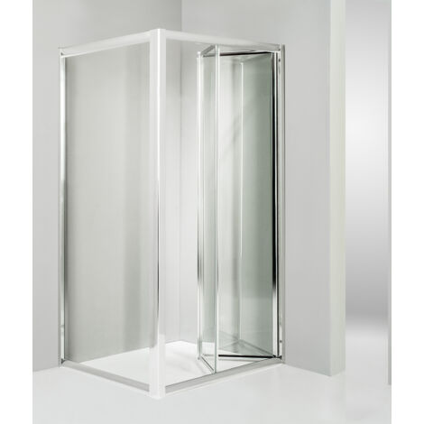Box doccia angolare anta fissa porta soffietto 75x70 cm trasparente