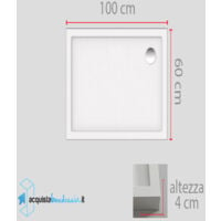 piatto doccia 60x100 cm altezza 4 cm