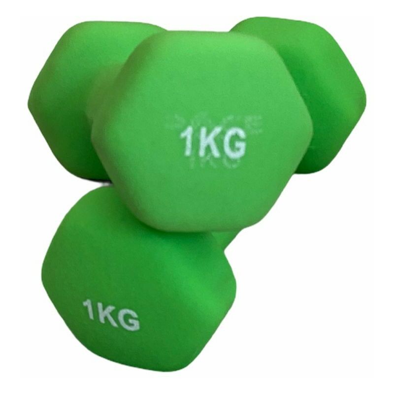 SET MANUBRI PESI PALESTRA FITNESS A CASA IN NEOPRENE ANTISCIVOLO COLORATI 1  2 3 4 5 KG Scegli - 2 Manubri da 1 kg