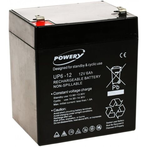 Powery Batería de GEL 12V 6Ah para APC Back-UPS BF500-GR