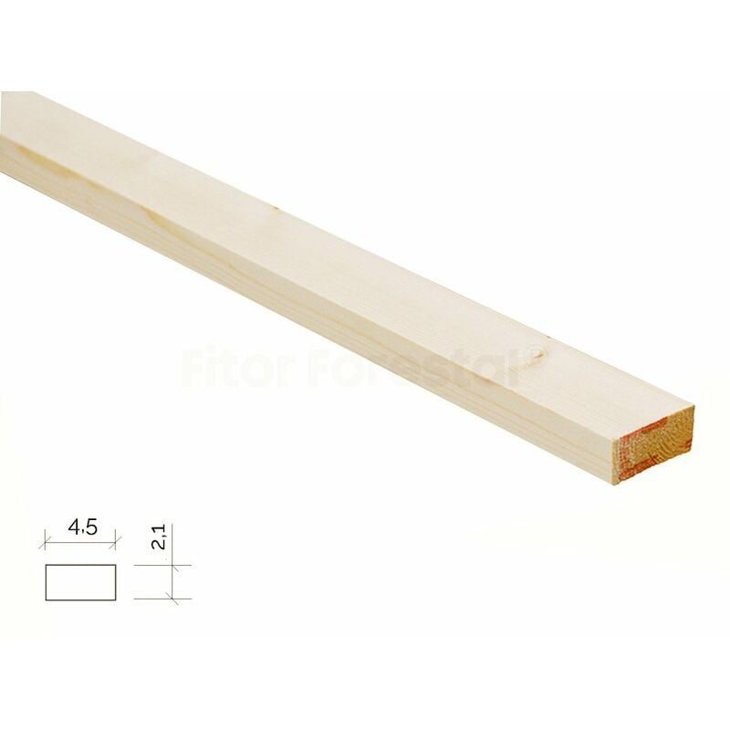 Listón de madera de abeto canto vivo 2x14,5x240c. Pack 5 uds.