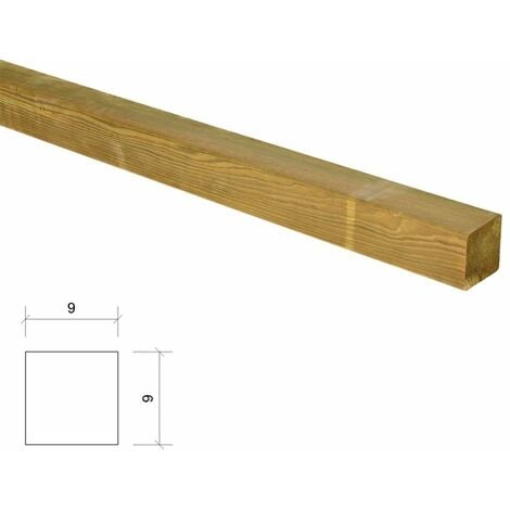 Poste de madera cuadrado tratado y cepillado 9x9x230cm (precio para 4 ud)