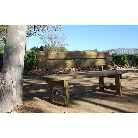 Banco de madera de cuatro plazas para jardin