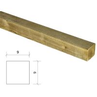 Poste de madera cuadrado tratado y 9x9x80cm