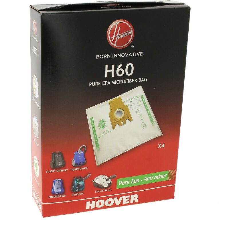 9 Remplacement H60 Sac pour Hoover Telios Plus Candy Freemotion