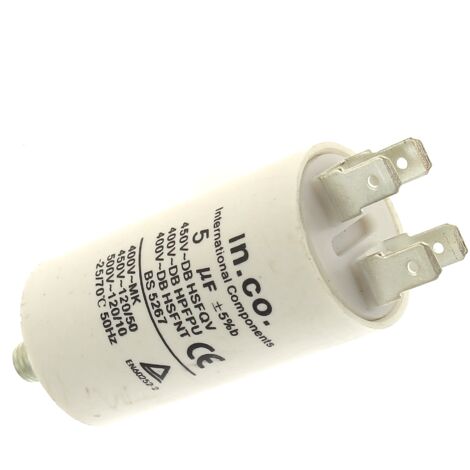 Condensateur Moteur métal 2,5µF 400v 425V 475v à cosses ⌀ 30mm