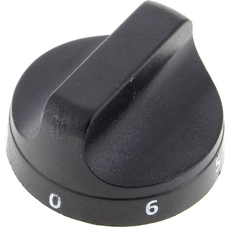 Bouton de commande noir 0 à 6, 12h – Compatible appareils de kitchenette – Remplacement esthétique et fonctionnel - NOIR 0 A