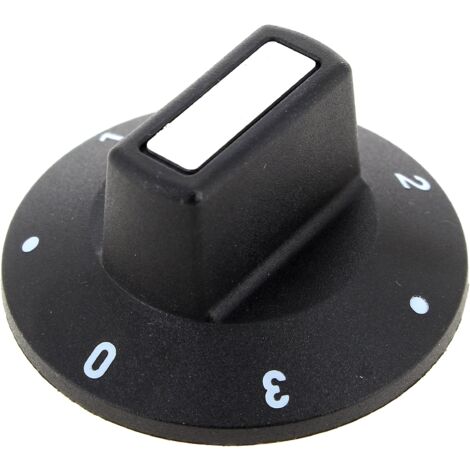 Bouton noir pour table de cuisson – Plage de réglage 0 à 3 – Position 12h – Compatible avec appareils de type Kitchenette - NOIR 0 A (1/2)