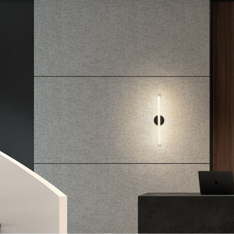 Grande Applique Tube Led Oslo Noir Et Verre Transparent (1/3)