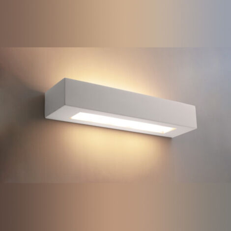 Applique Rectangulaire Haut Et Bas En Plâtre Blanc Jess