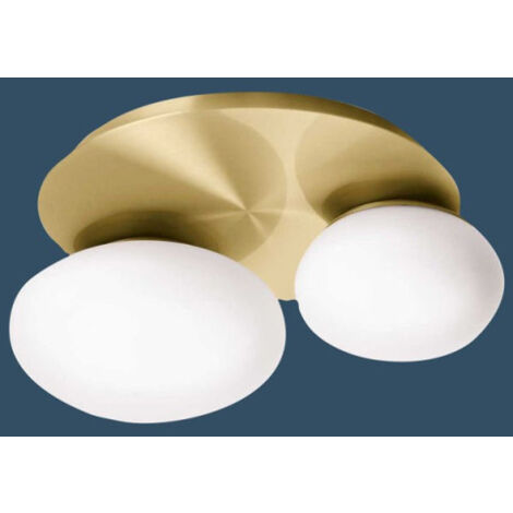 Plafonnier Ninfea En Laiton Et 2 Globes Verre (1/3)