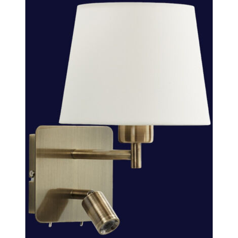 Applique Murale Tête De Lit Liseuse - Laiton, Blanc Chaud 10W+5W, 1718 Lm, LED Intégrée, IP20