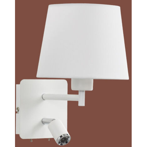Applique Tête De Lit Room Liseuse blanche et abat-jour Blanc (1/3)