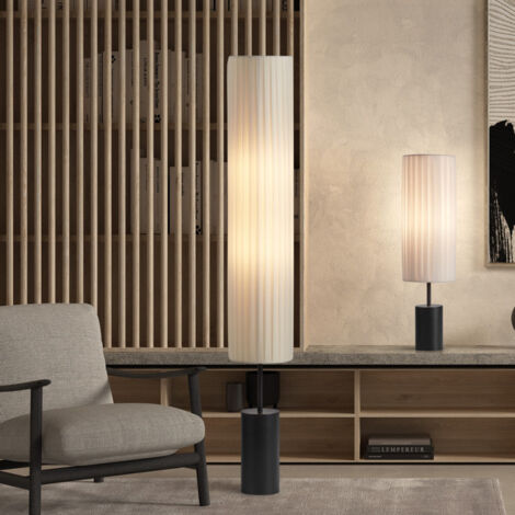 Grande lampe à poser métal et abat-jour plissé Tabata (1/5)