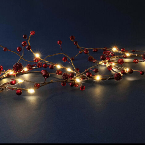 Guirlande micro led baies rouge