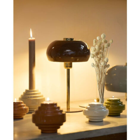 Lampe à poser brun brillant et doré Surin (1/4)