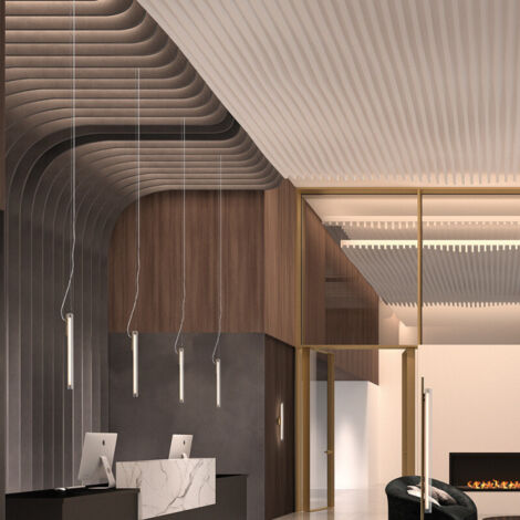 Suspension led verticale dimmable laiton Oslo (1/3)
